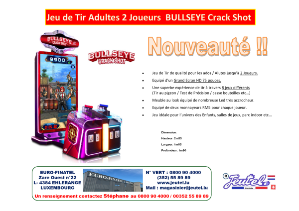 Jeu de Tir adultes 2 Joueurs Bullseye Crack Shot – Image 2