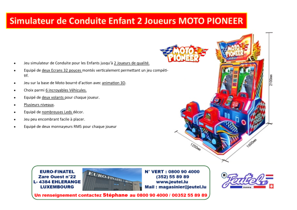 Simulateur de Conduite Enfant 2 Joueurs MOTO PIONEER – Image 2