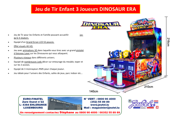 Jeu de Tir enfant 3 Joueurs DINOSAUR ERA – Image 2