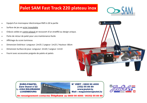 Palet SAM Fast Track 220 plateau inox – Image 2