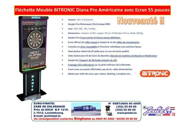 Fléchette Meuble BITRONIC Diana Pro 55 pouce Américaine – Image 2