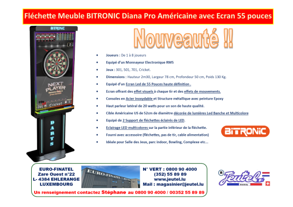 Fléchette Meuble BITRONIC Diana Pro 55 pouces Américaine – Image 2